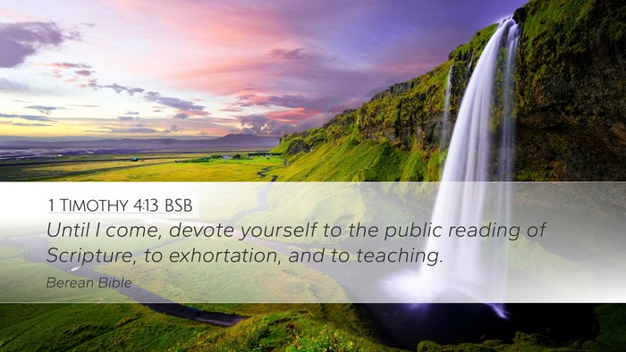 1 Timothy 4:13 BSB Bible Verse Image