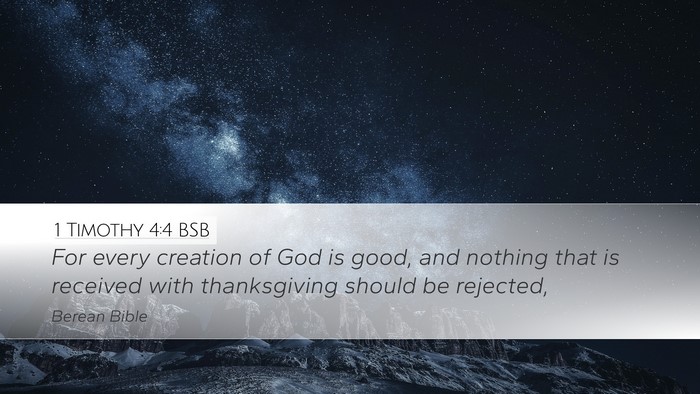 1 Timothy 4:4 BSB Bible Verse Image