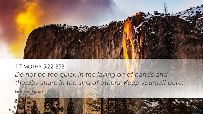 1 Timothy 5:22 BSB Bible Verse Image