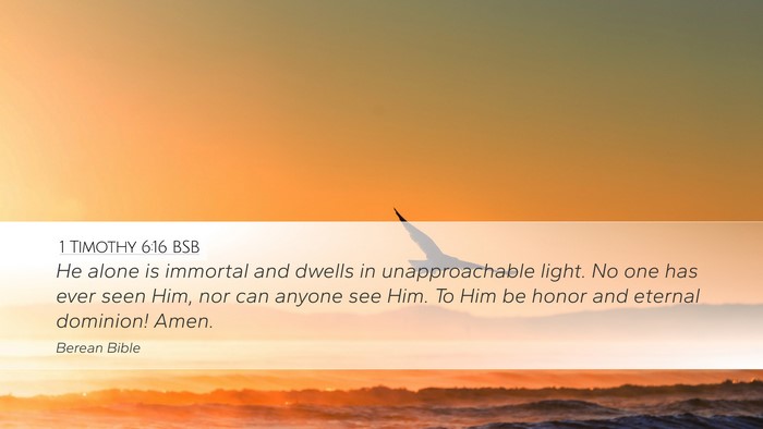 1 Timothy 6:16 BSB Bible Verse Image