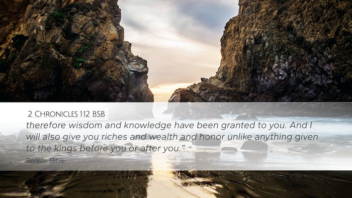 2 Chronicles 1:12 BSB Bible Verse Image