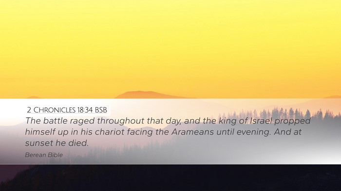 2 Chronicles 18:34 BSB Desktop Wallpaper - The battle raged throughout that day, and the - Desktop Bible Verse Wallpaper