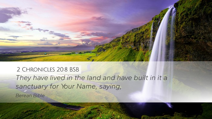 2 Chronicles 20:8 BSB Bible Verse Image