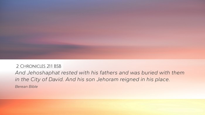 2 Chronicles 21:1 BSB Bible Verse Image