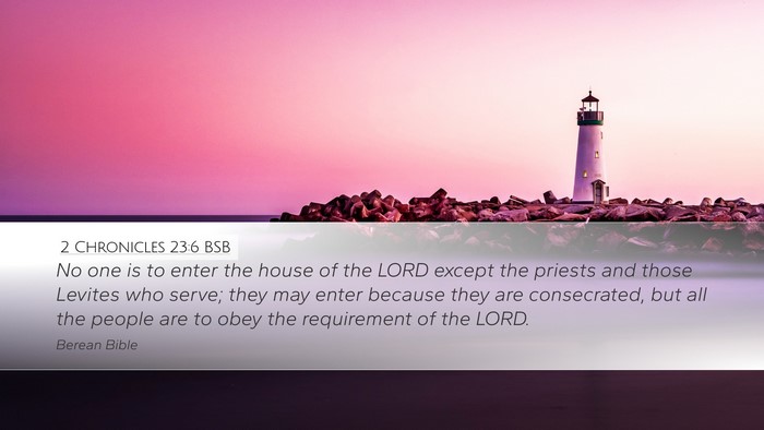 2 Chronicles 23:6 BSB Bible Verse Image