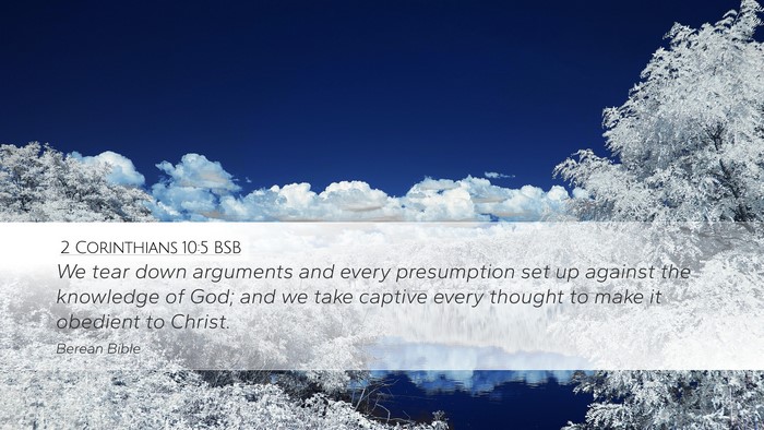 2 Corinthians 10:5 BSB Bible Verse Image