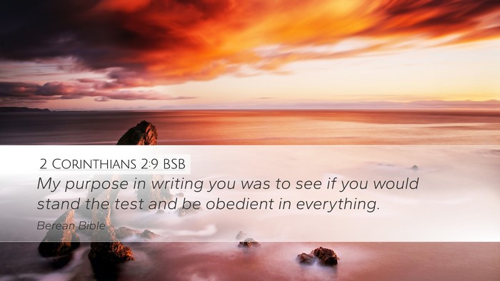 2 Corinthians 2:9 BSB Bible Verse Image