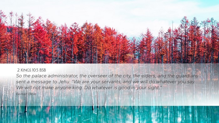 2 Kings 10:5 BSB Desktop Wallpaper - So the palace administrator, the overseer of the - Desktop Bible Verse Wallpaper