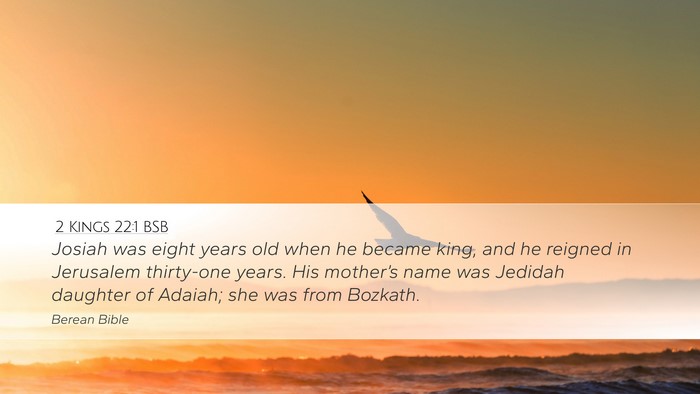 2 Kings 22:1 BSB Bible Verse Image