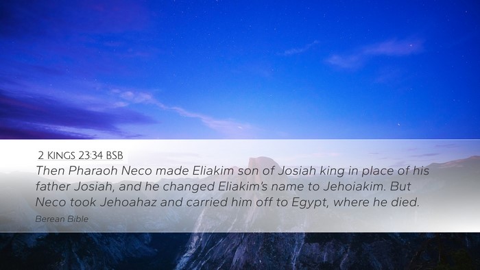 2 Kings 23:34 BSB Bible Verse Image