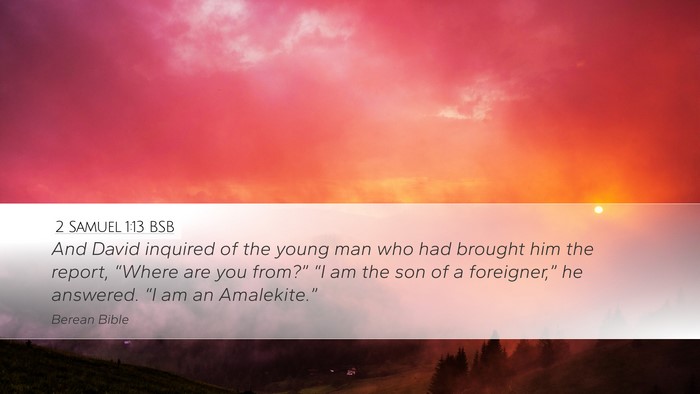 2 Samuel 1:13 BSB Desktop Wallpaper - And David inquired of the young man who had - Desktop Bible Verse Wallpaper