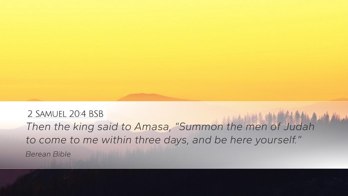 2 Samuel 20:4 BSB Bible Verse Image