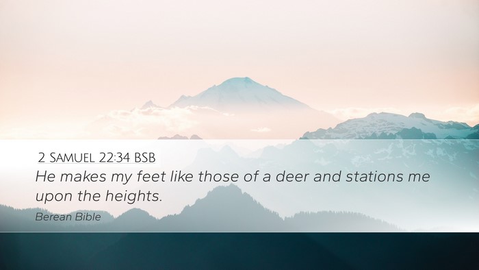 2 Samuel 22:34 BSB Bible Verse Image