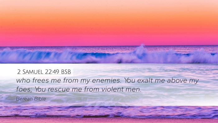 2 Samuel 22:49 BSB Desktop Wallpaper - who frees me from my enemies. You exalt me above - Desktop Bible Verse Wallpaper