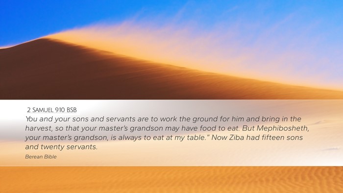 2 Samuel 9:10 BSB Bible Verse Image