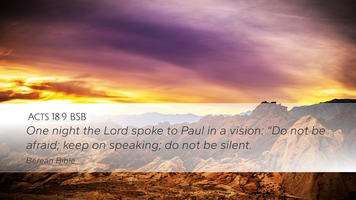 Acts 18:9 BSB Bible Verse Image