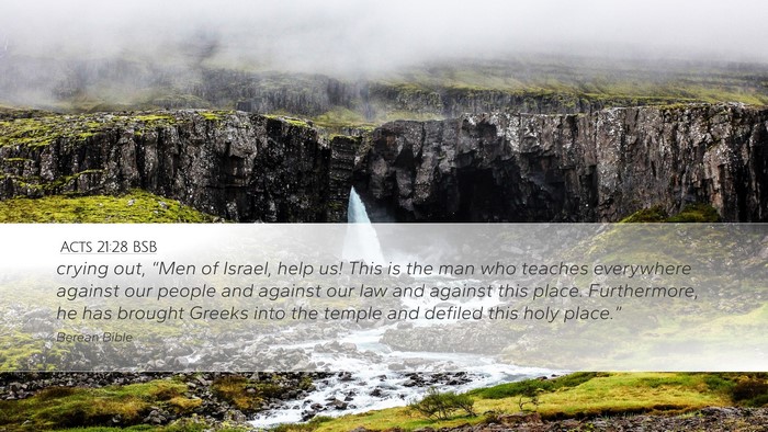 Acts 21:28 BSB Bible Verse Image