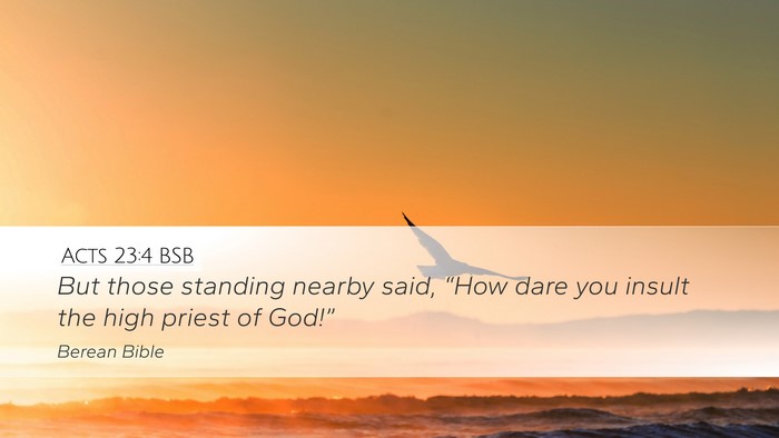 Acts 23:4 BSB Desktop Wallpaper - But those standing nearby said, “How dare you - Desktop Bible Verse Wallpaper