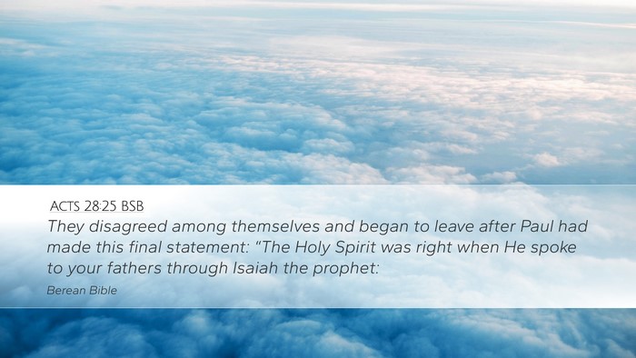 Acts 28:25 BSB Bible Verse Image