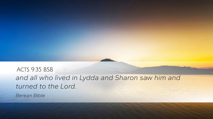 Acts 9:35 BSB Bible Verse Image