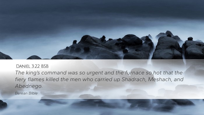 Daniel 3:22 BSB Desktop Wallpaper - The king’s command was so urgent and the - Desktop Bible Verse Wallpaper