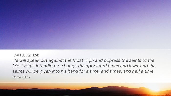 Daniel 7:25 BSB Bible Verse Image