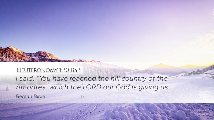 Deuteronomy 1:20 BSB Desktop Wallpaper - I said: “You have reached the hill country of - Desktop Bible Verse Wallpaper