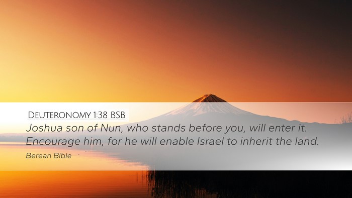 Deuteronomy 1:38 BSB Desktop Wallpaper - Joshua son of Nun, who stands before you, will - Desktop Bible Verse Wallpaper