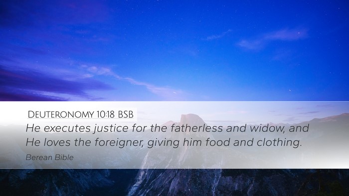 Deuteronomy 10:18 BSB Bible Verse Image