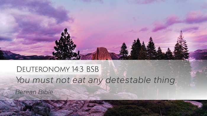 Deuteronomy 14:3 BSB Desktop Wallpaper - You must not eat any detestable - Desktop Bible Verse Wallpaper