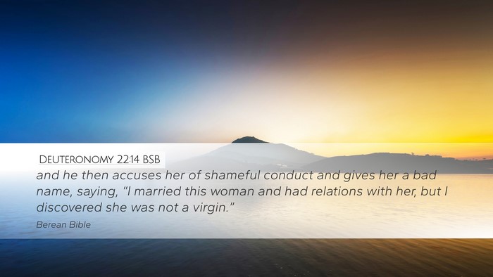 Deuteronomy 22:14 BSB Desktop Wallpaper - and he then accuses her of shameful conduct and - Desktop Bible Verse Wallpaper