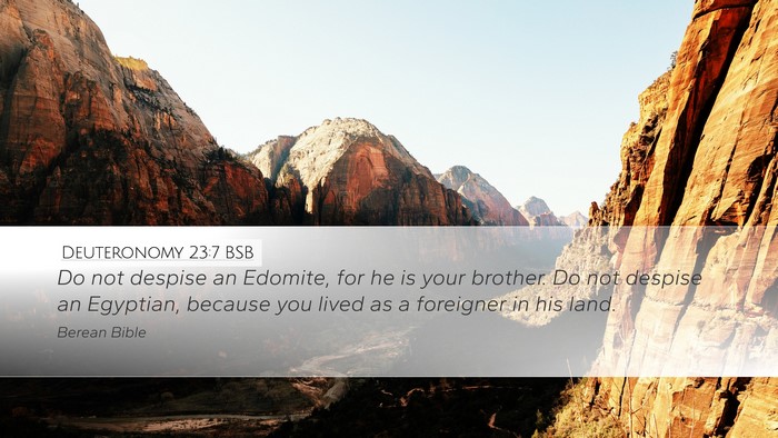 Deuteronomy 23:7 BSB Bible Verse Image