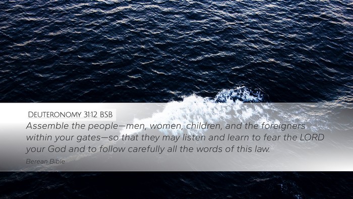Deuteronomy 31:12 BSB Bible Verse Image