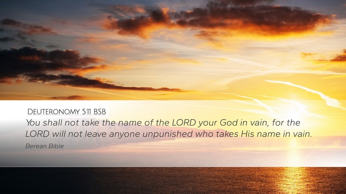 Deuteronomy 5:11 BSB Bible Verse Image