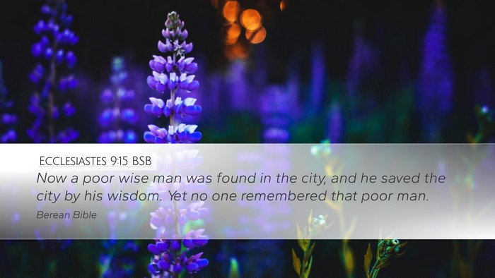 Ecclesiastes 9:15 BSB Bible Verse Image