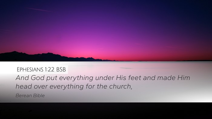 Ephesians 1:22 BSB Bible Verse Image
