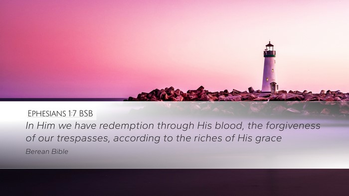 Ephesians 1:7 BSB Bible Verse Image