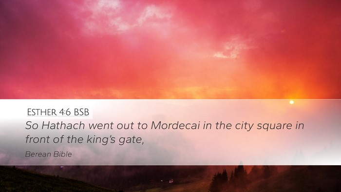 Esther 4:6 BSB Desktop Wallpaper - So Hathach went out to Mordecai in the city - Desktop Bible Verse Wallpaper