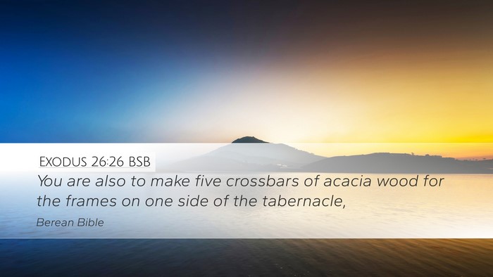 Exodus 26:26 BSB Desktop Wallpaper - You are also to make five crossbars of acacia - Desktop Bible Verse Wallpaper