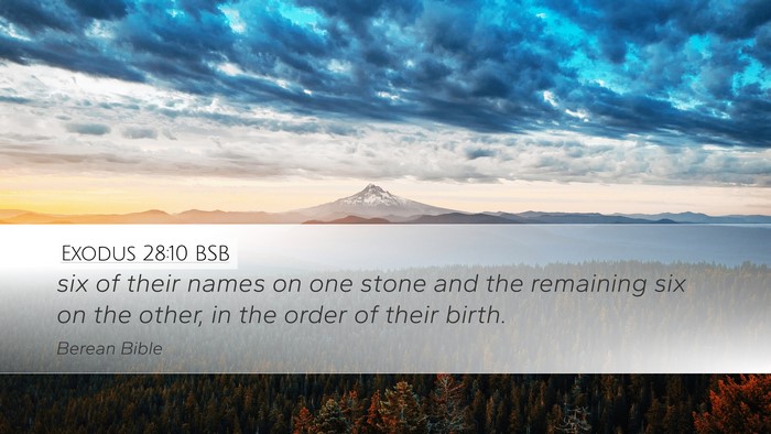 Exodus 28:10 BSB Desktop Wallpaper - six of their names on one stone and the remaining - Desktop Bible Verse Wallpaper