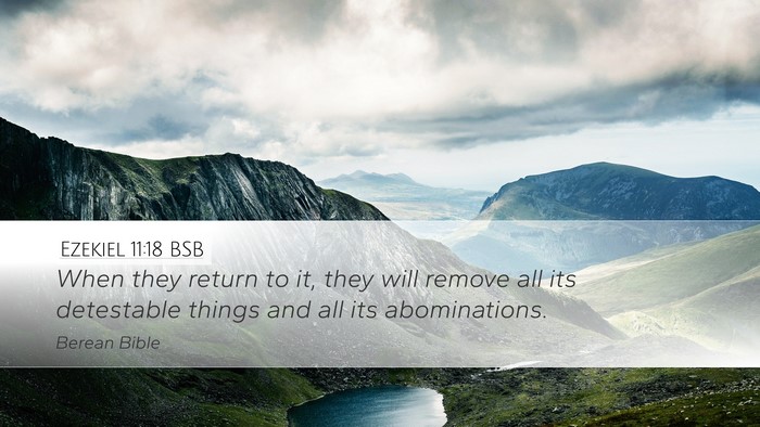 Ezekiel 11:18 BSB Bible Verse Image