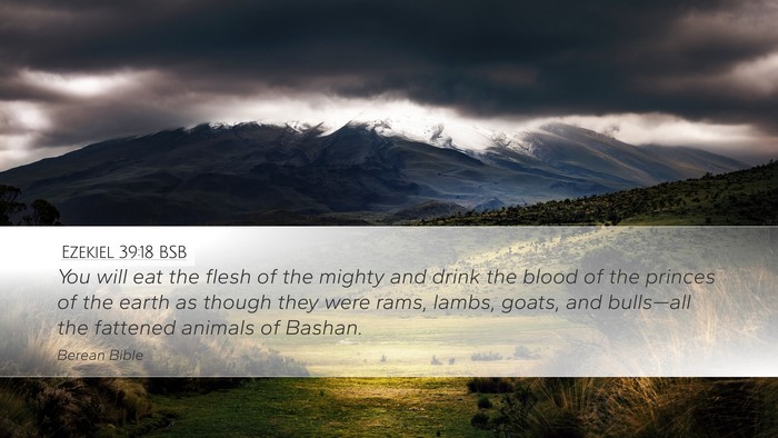 Ezekiel 39:18 BSB Desktop Wallpaper - You will eat the flesh of the mighty and drink - Desktop Bible Verse Wallpaper