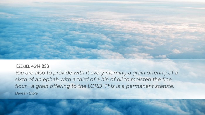 Ezekiel 46:14 BSB Bible Verse Image