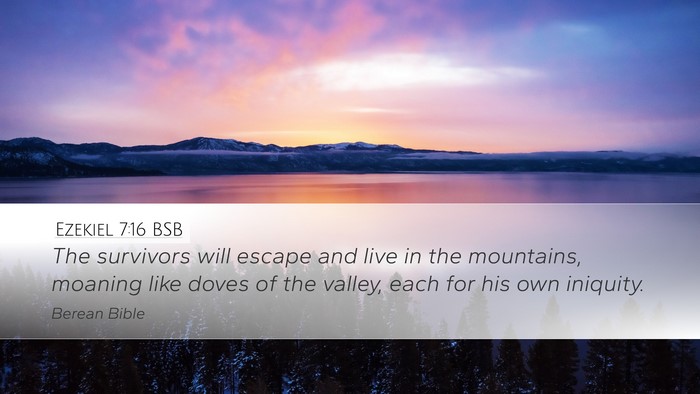 Ezekiel 7:16 BSB Bible Verse Image