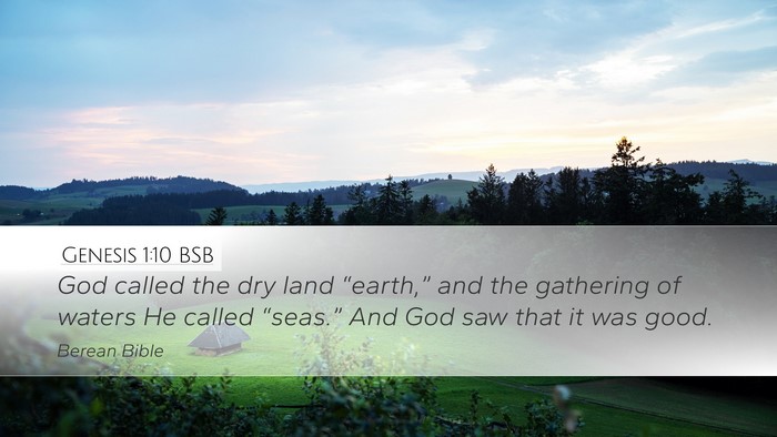 Genesis 1:10 BSB Bible Verse Image