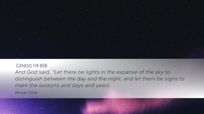 Genesis 1:14 BSB Bible Verse Image