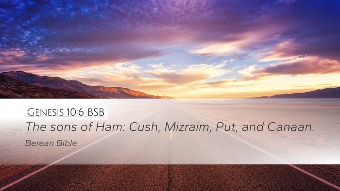 Genesis 10:6 BSB Bible Verse Image