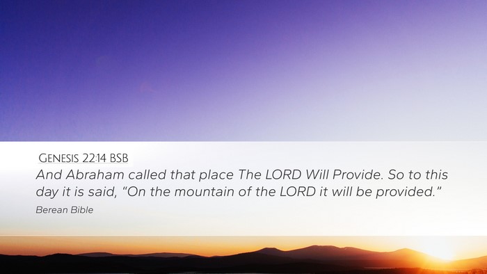 Genesis 22:14 BSB Bible Verse Image