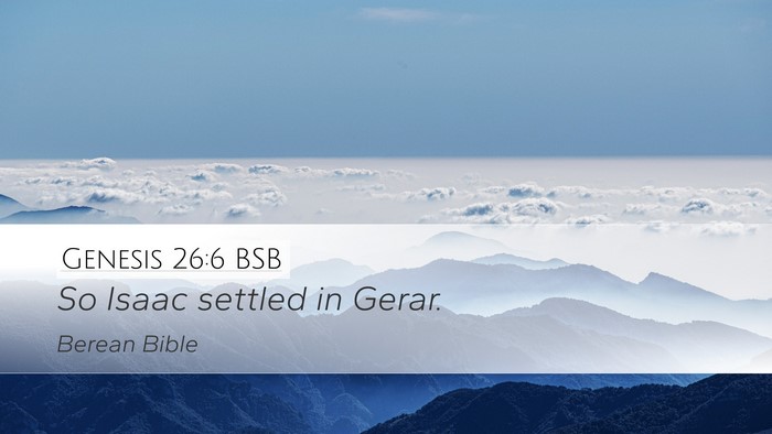 Genesis 26:6 BSB Bible Verse Image