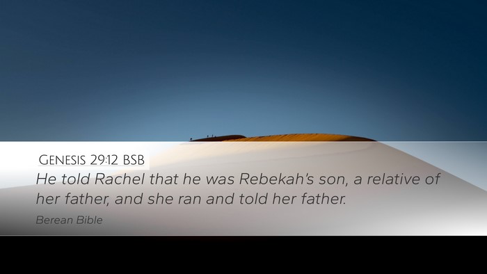 Genesis 29:12 BSB Bible Verse Image